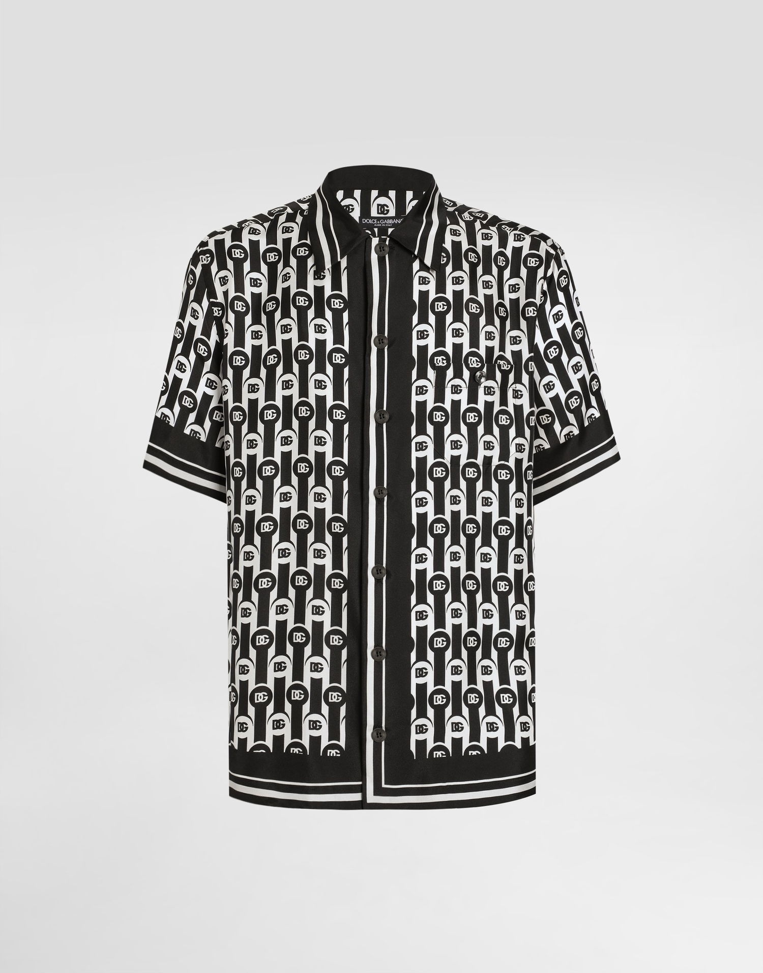 Košeľa Dolce & Gabbana Dolce & Gabbana Silk Twill Hawaii Print Shirt Čierna | G5JH9THI1ZXHA8ZN, 0