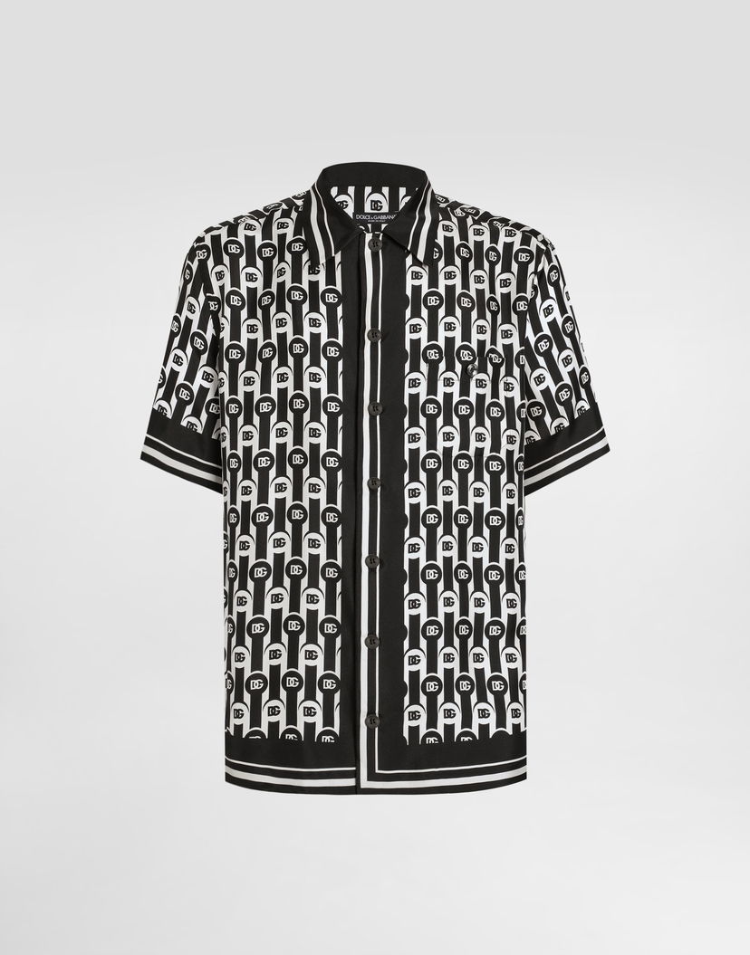 Košeľa Dolce & Gabbana Dolce & Gabbana Silk Twill Hawaii Print Shirt Čierna | G5JH9THI1ZXHA8ZN