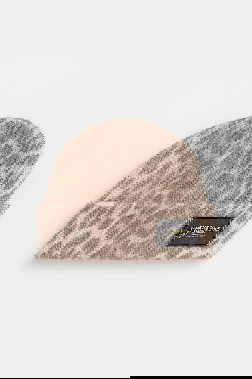 Kulicha GANNI Graphic Wool Mix Printed Leopard Beanie Rôznofarebný | A6658, 0