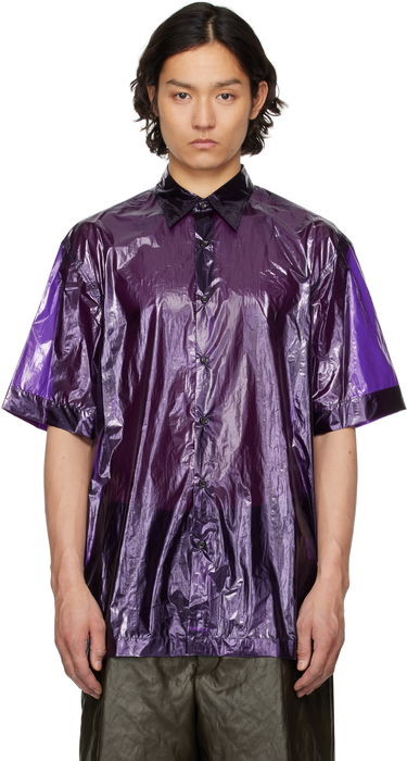 Košeľa Dries Van Noten Dries Van Noten Sheer Short Sleeve Shirt Fialová | 251-020762-1258, 0