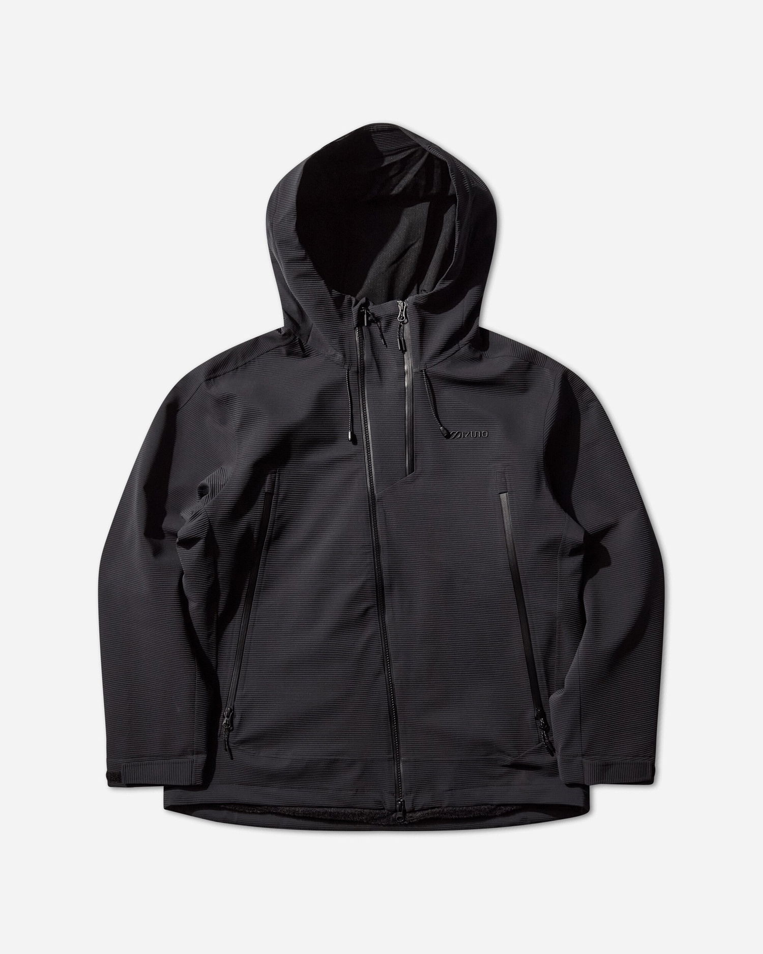Bunda Mizuno Tech Hard Shell Hooded Ribbed Jacket Čierna | B2GEC510-09, 0