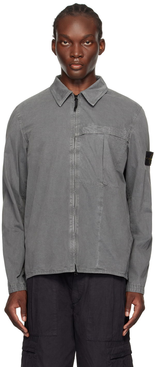 Košeľa Stone Island Gray Garment-Dyed Shirt Šedá | 8115103WN, 0
