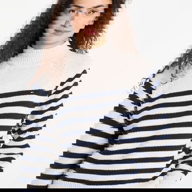 Sveter Tommy Hilfiger Cotton Blend Mock-Neck Long Sleeve English Stripe Sweater Béžová | WW0WW46759 0AI, 1