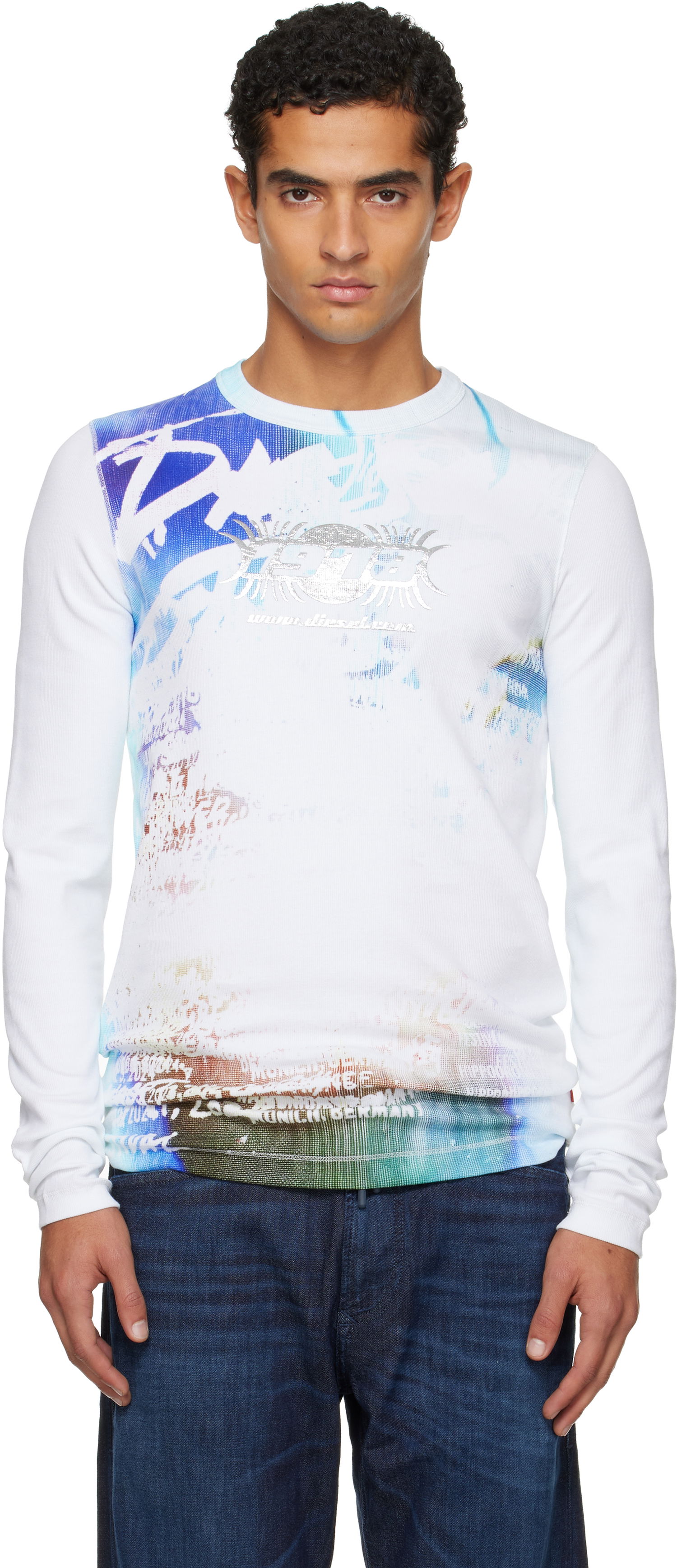 Tričko Diesel Long Sleeve Abstract Graphic T-shirt Rôznofarebný | A19435-0JEAI-141A, 0