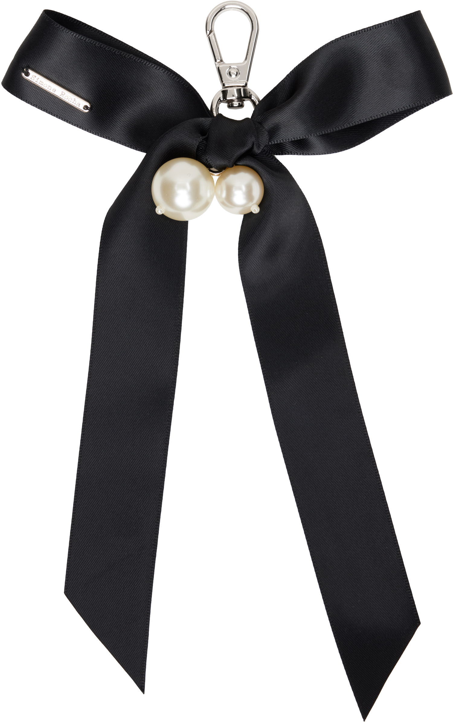 Kľúčenka Simone Rocha Simone Rocha Bow Faux-Pearl Bag Charm Keychain Čierna | KEYCHAIN3-M 0904, 0