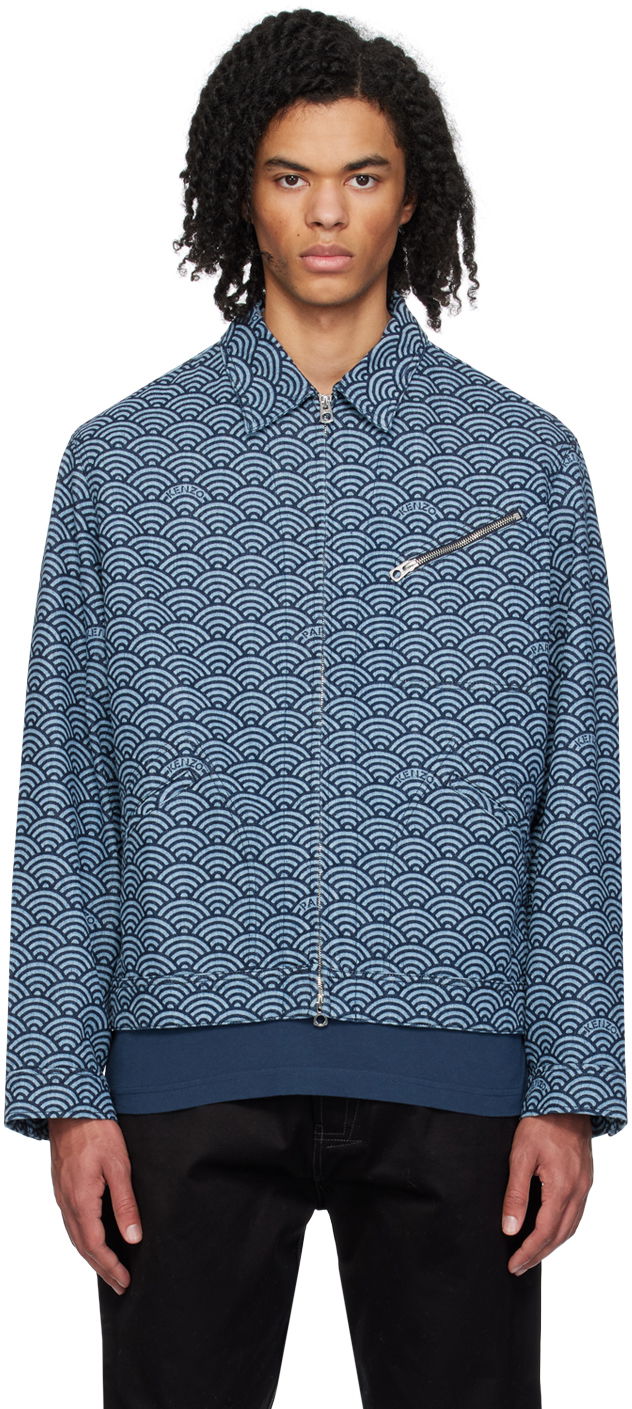 Bunda KENZO Paris Seigaiha Denim Jacket Modrá | FE55DB1006K1, 0