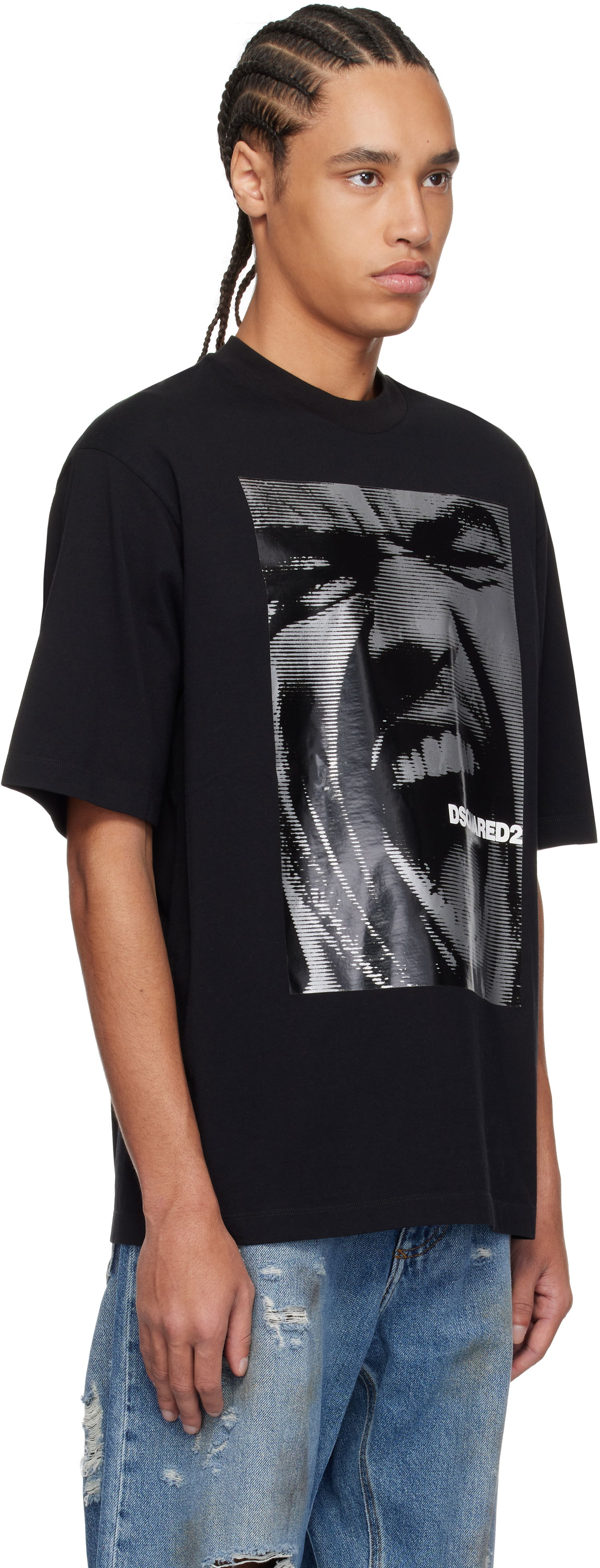 Tričko DSQUARED2 Dsquared2 Loose Fit Graphic T-Shirt Čierna | S71GD1540-D20020-900, 1