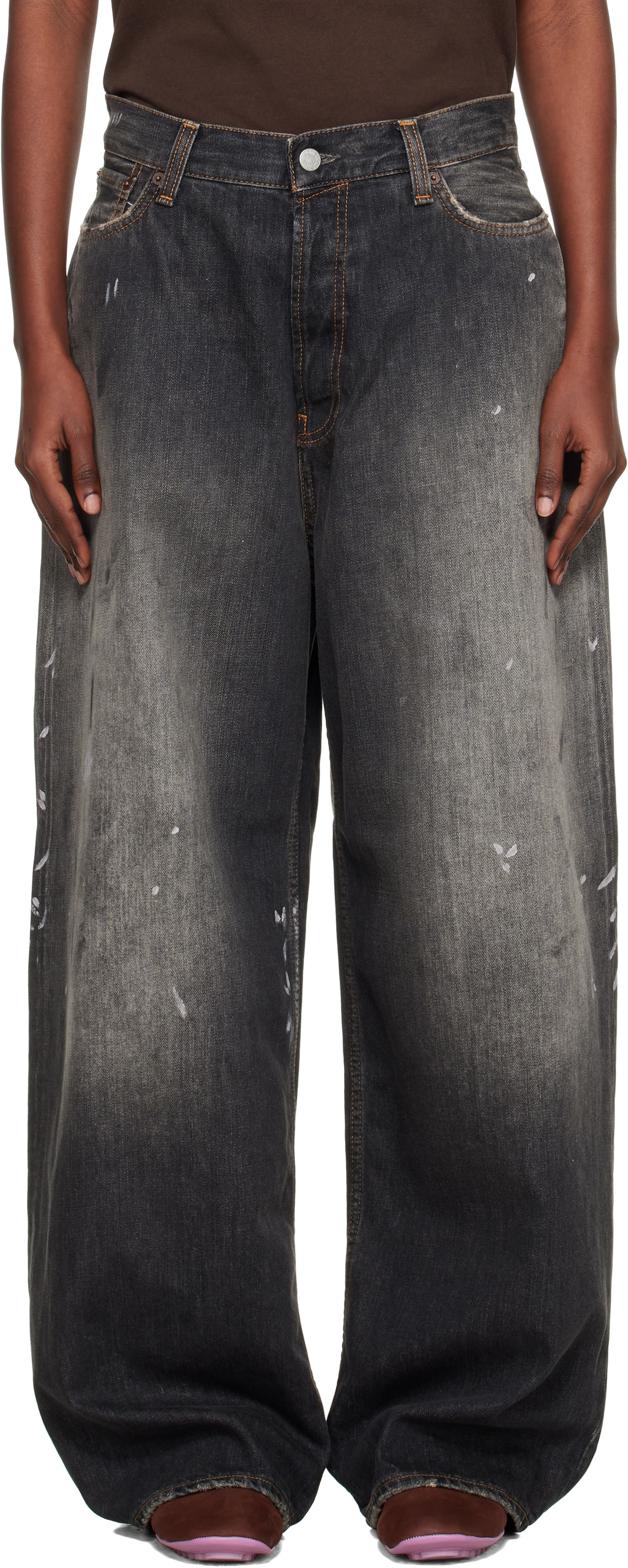 Džínsy Acne Studios Acne Studios 2023 Wide Leg Jeans Čierna | C00089-, 0