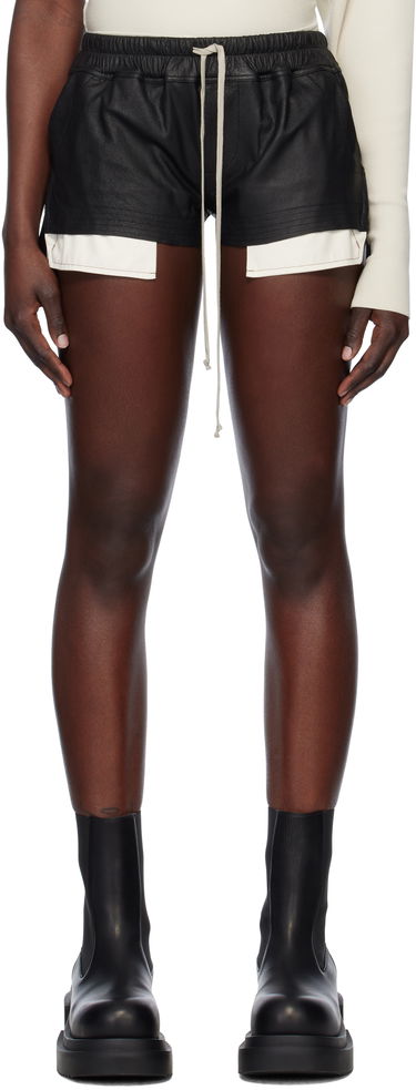 Šortky Rick Owens Rick Owens Hollywood Fog Boxer Leather Shorts Čierna | RP01E7316 LBA, 0