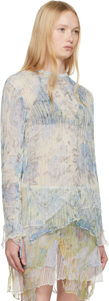 Šaty Diesel Diesel K-Aasmos-A Sheer Layered Long Sleeve Top Modrá | A18017 0AFBT, 1
