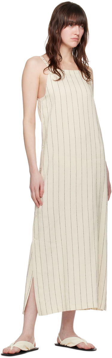 Šaty Loulou de Saison Loulou de Saison Etta Striped Midi Dress Béžová | ETTA, 3