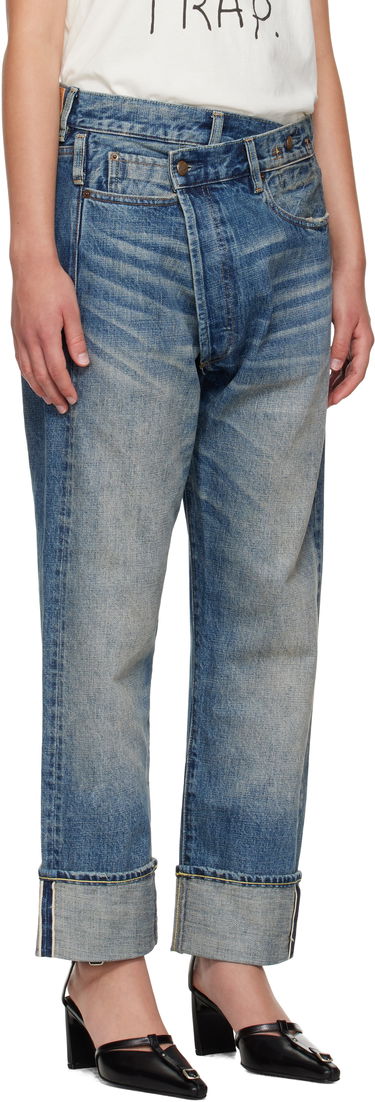 Džínsy R13 R13 Cuffed Crossover Jeans Modrá | R13WD193-D324B, 1