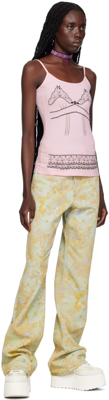 Tielko Anna Sui Anna Sui Lace-Print Tank Top Ružová | T623C20, 3