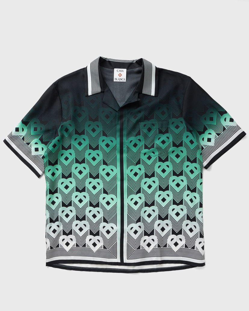 Košeľa Casablanca Cuban Collar Short Sleeve Shirt Zelené | MPF25-SH-003-04