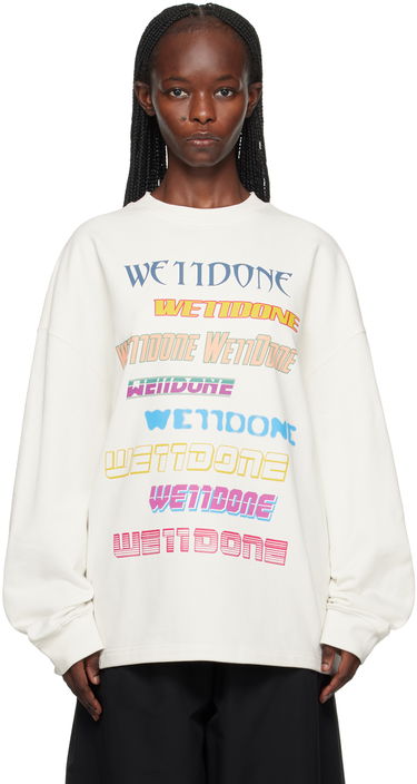 Mikina We11done We11done Printed Sweatshirt Biela | WD-TP5-19-114-U-WH, 0