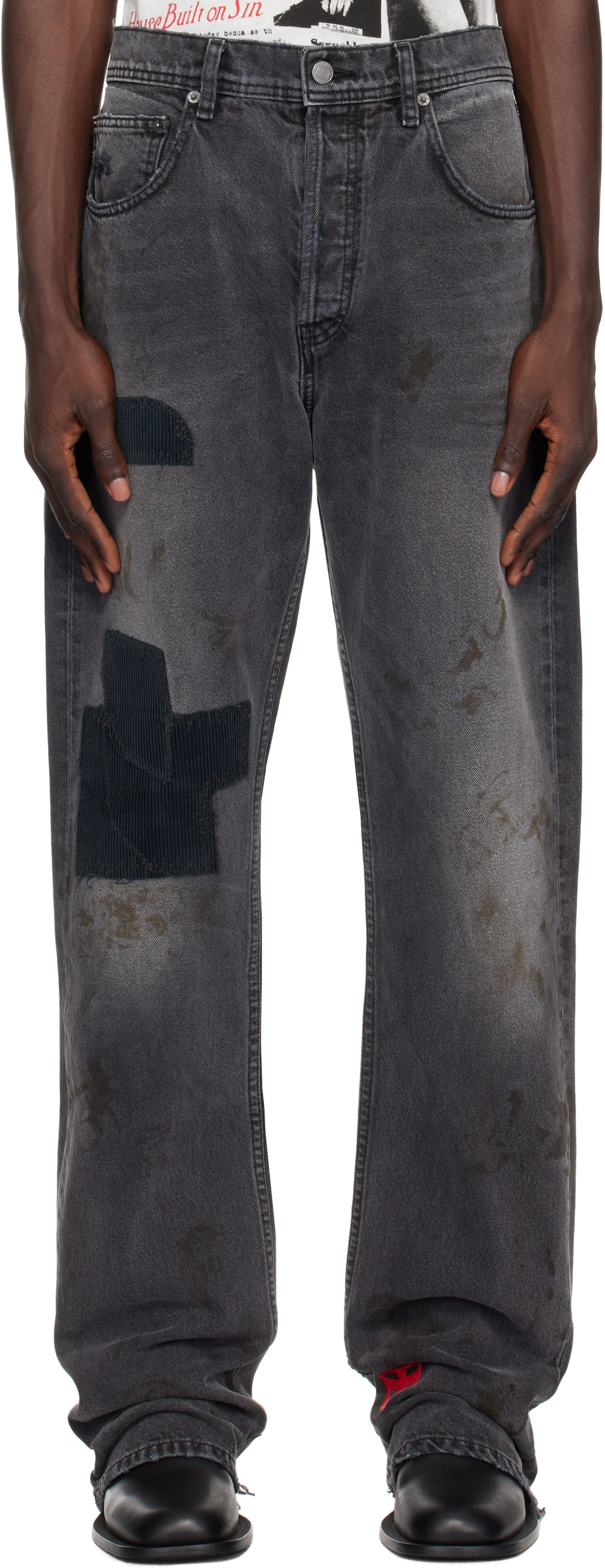 Džínsy Enfants Riches Déprimés Patchwork Flare Jeans Čierna | 050-375, 0