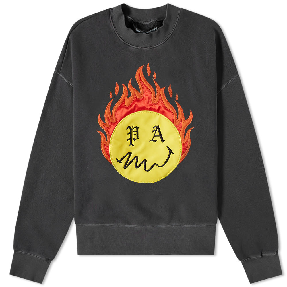 Mikina Palm Angels Burning Head Crew Sweatshirt Čierna | PMBA026R21FLE0051018, 0