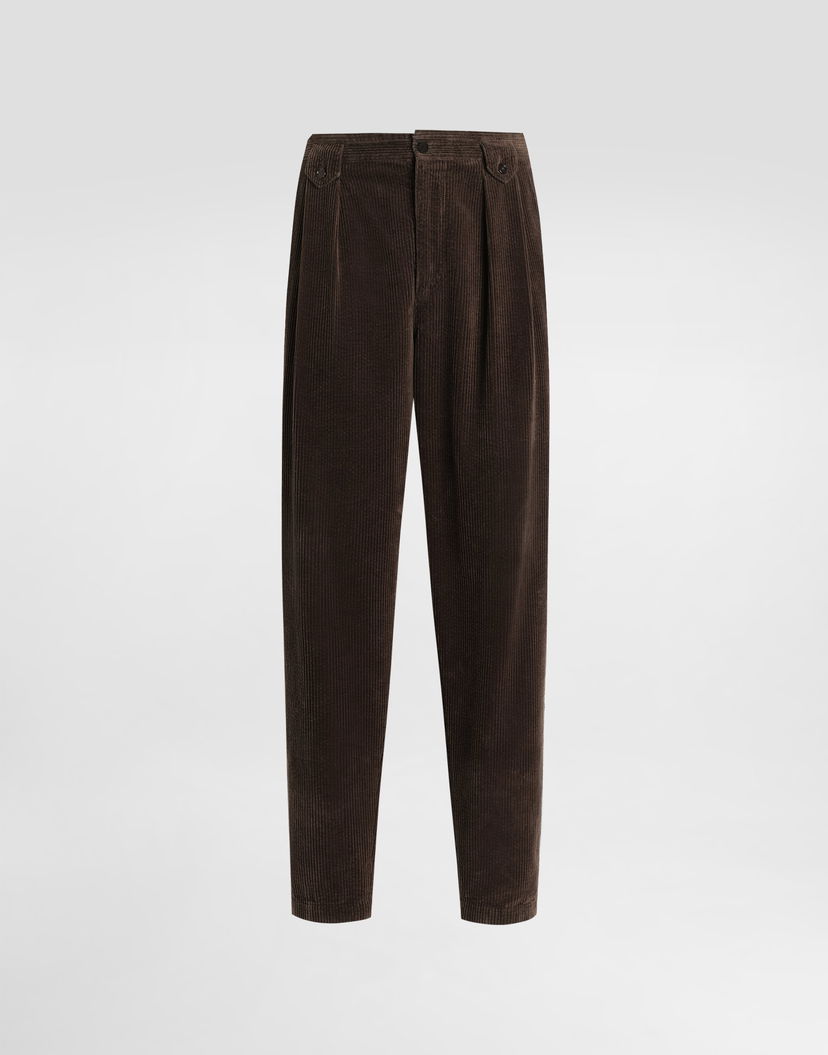 Nohavice Dolce & Gabbana Dolce & Gabbana Corduroy Pleated Trousers Hnedá | GP13XTG8NN6M0674