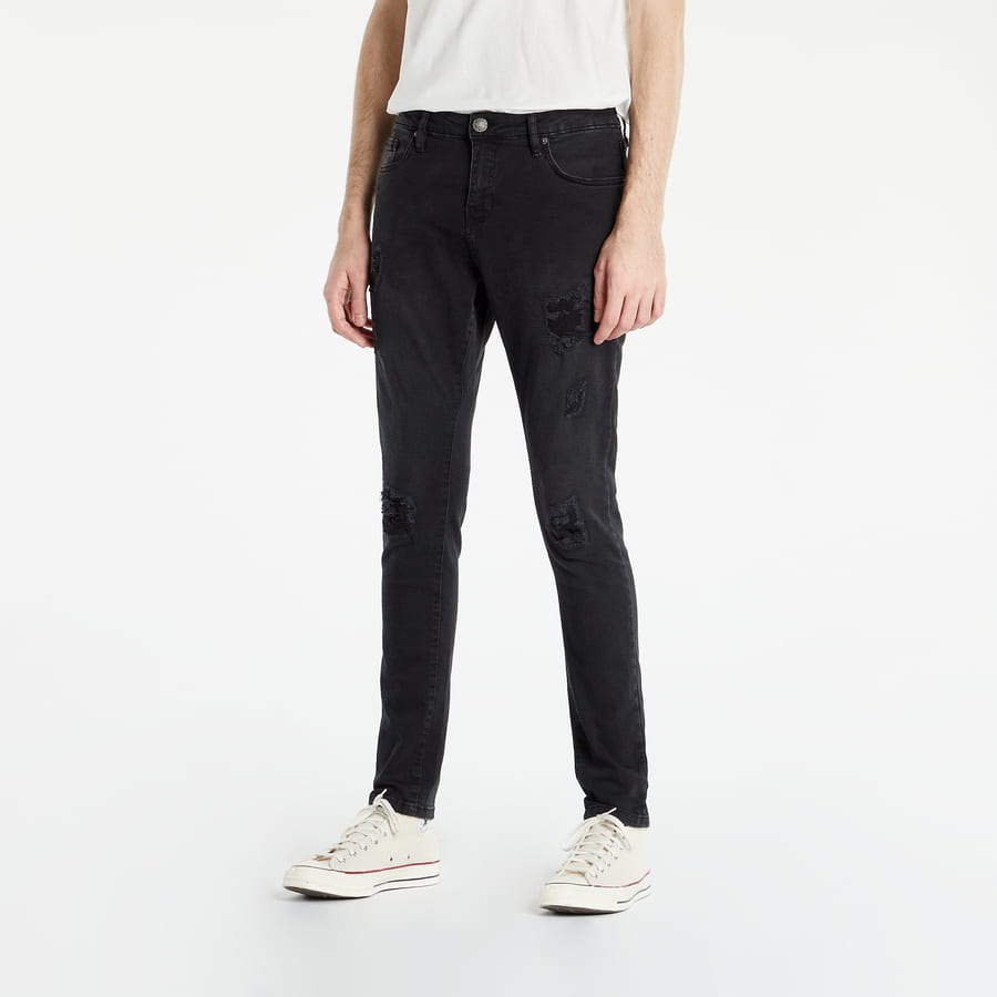 Džínsy Urban Classics Real Heavy Destroyed Washed Jeans Čierna | TB4661-Black, 0