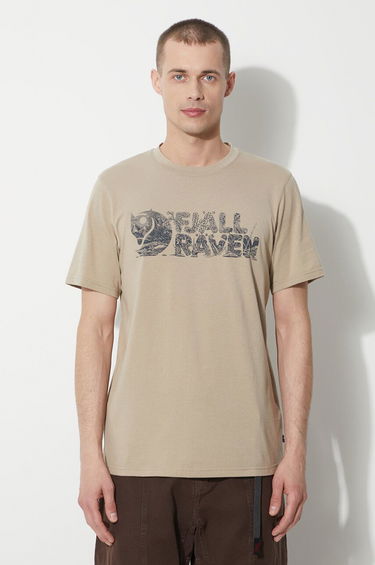 Tričko FJÄLLRÄVEN Lush Logo Print T-Shirt Béžová | F12600219.118, 0