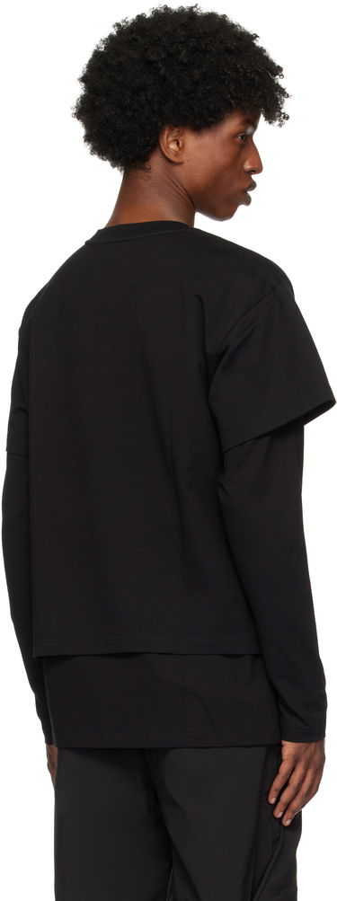 Tričko HELIOT EMIL Layered Crewneck T-Shirt Čierna | AW24_M_09_124_BLK01, 2