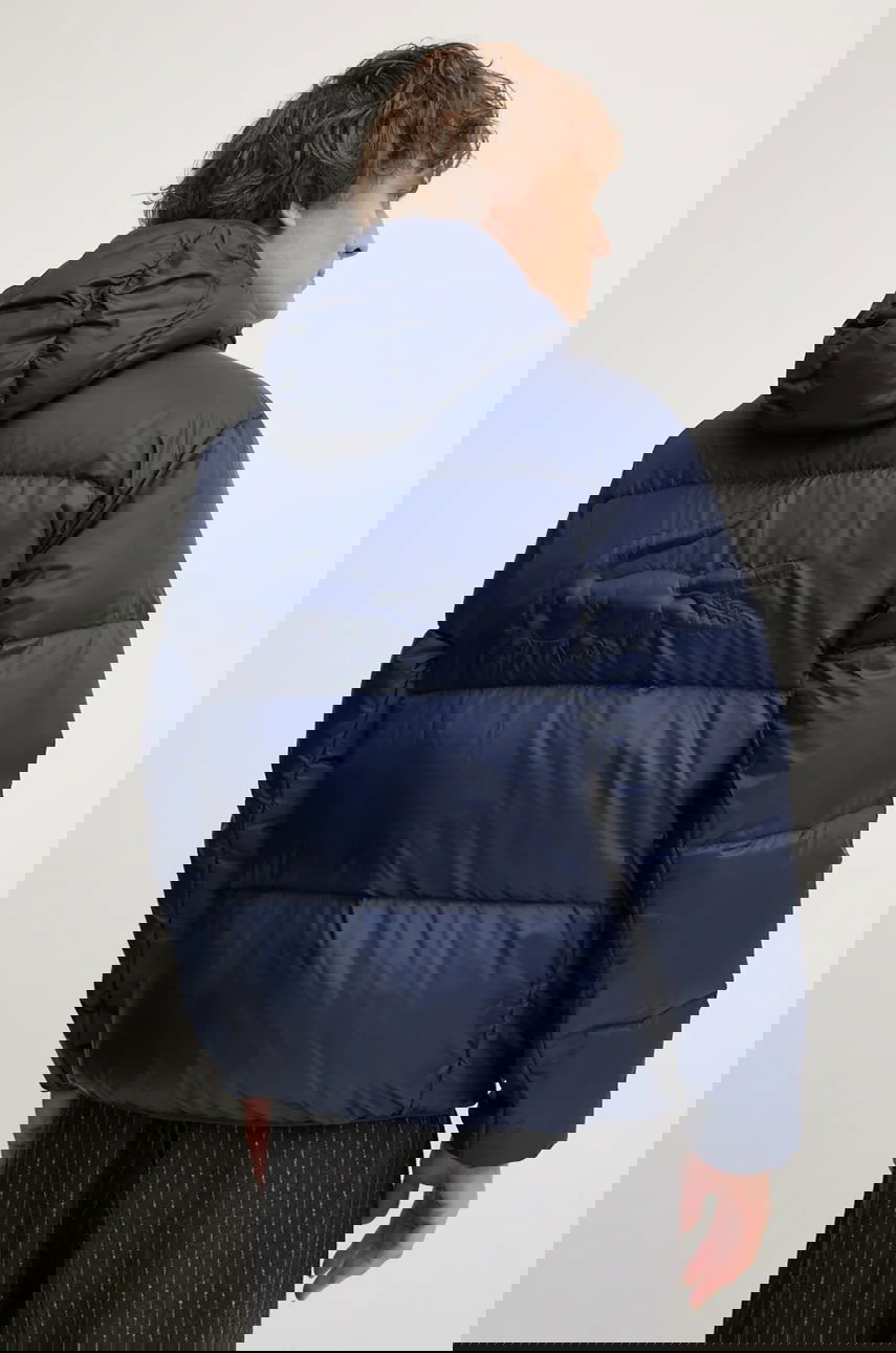 Prešívaná bunda Lacoste Hooded Winter Puffer Jacket with Embossed Back Design Navy | BH2905, 0