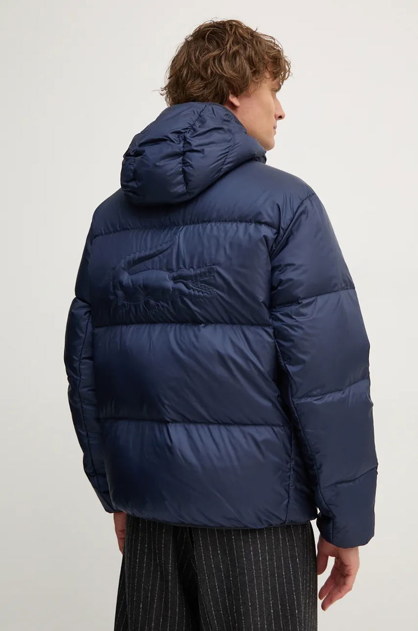 Prešívaná bunda Lacoste Hooded Winter Puffer Jacket with Embossed Back Design Navy | BH2905