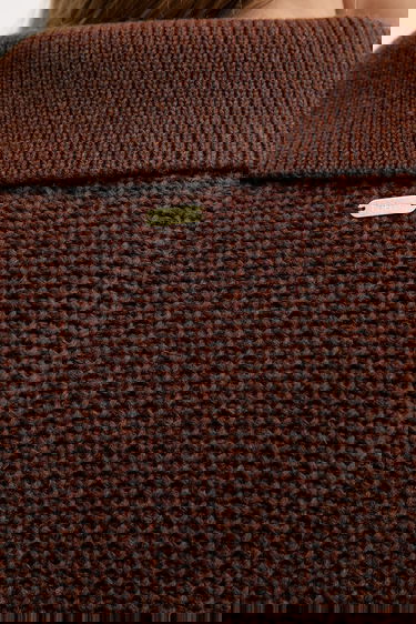 Sveter Barbour Barbour ROBYN Wool Blend Collared Sweater Hnedá | LKN1675, 6