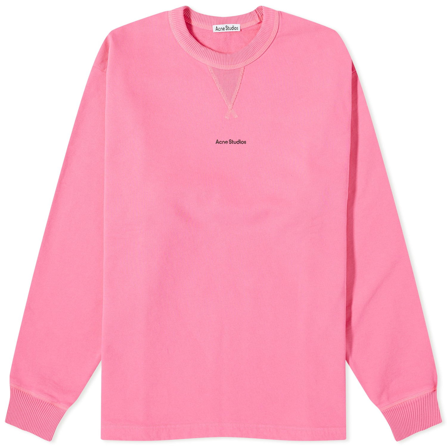 Mikina Acne Studios Fin Stamp Crew Sweat Neon Pink Ružová | BI0184-ASA, 0