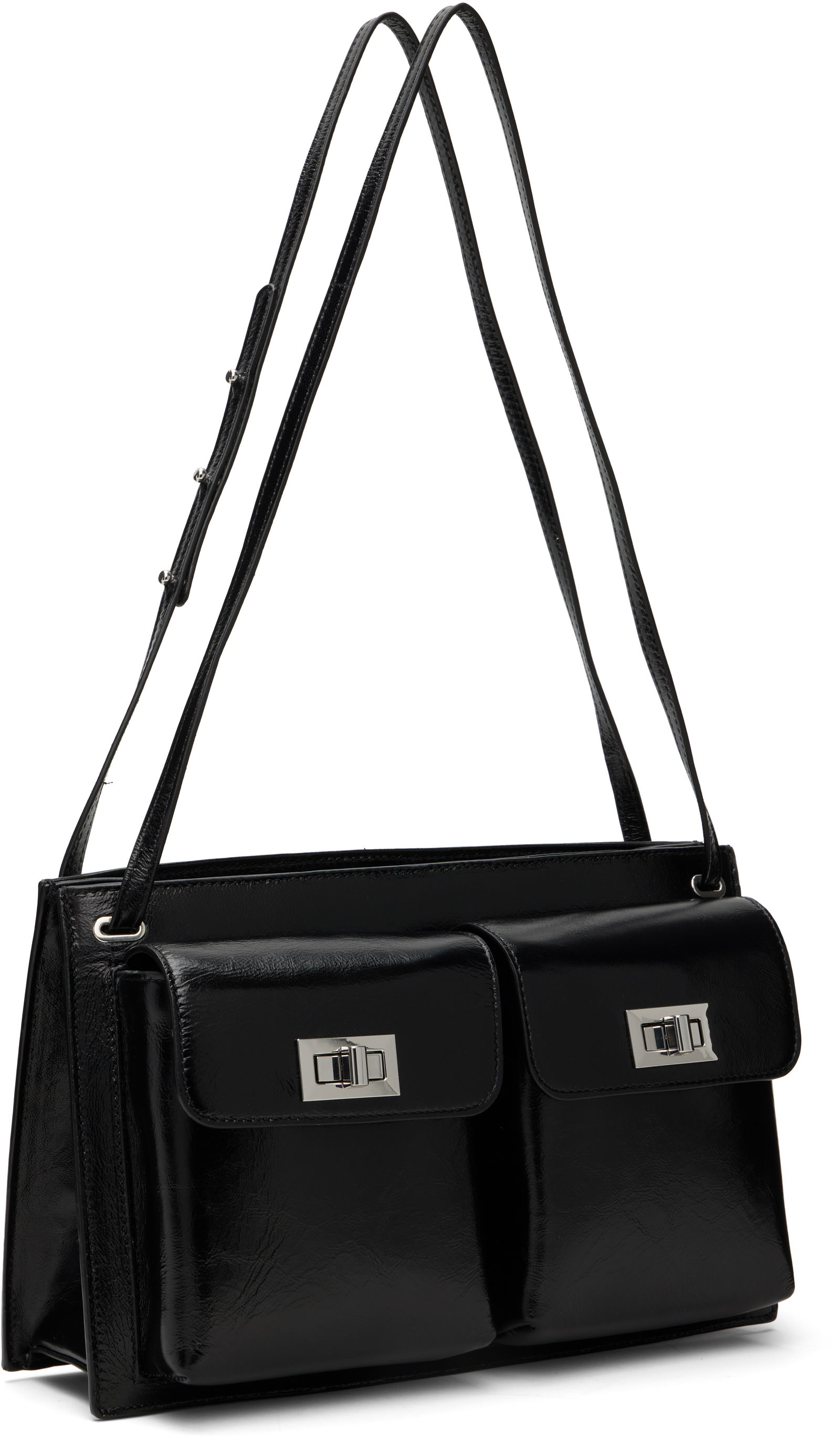 Leather Double Pocket Tote Bag