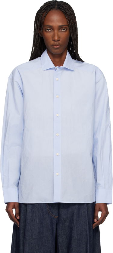 Košeľa Baserange Claude Long Sleeve Button-Up Shirt Modrá | TSCL-OCP-AU25, 0