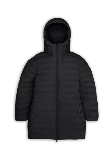 Prešívaná bunda Rains Lohja Long Puffer Curve Jacket Čierna | 15890\01, 6