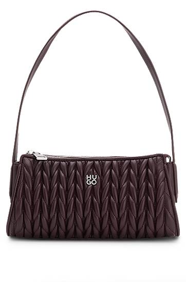 Kabelka BOSS HUGO Textured Hobo Bag Vínová | 50547833, 0