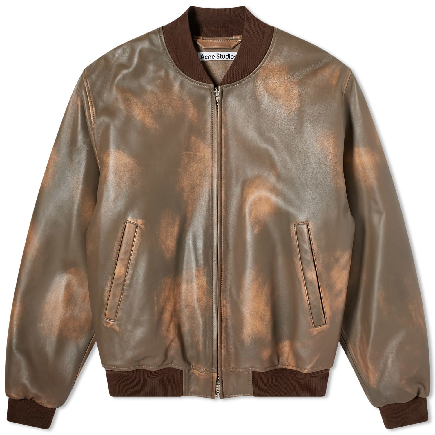 Bomber bunda Acne Studios Lorlingo Leather Bomber Jacket Hnedá | B70139-BPH, 0