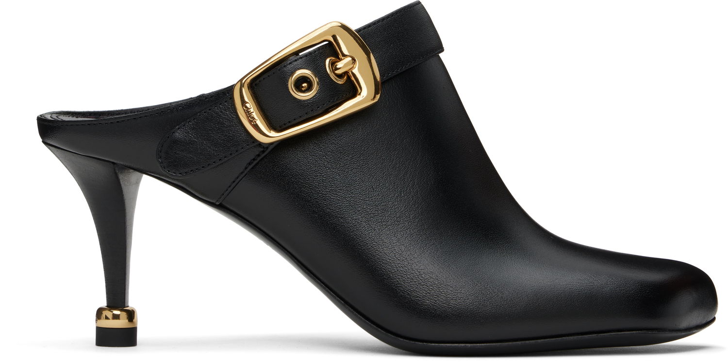 Tenisky a topánky CHLOÉ Chloé Andrea Buckle Leather Mules Čierna | CHC25S08CQK, 0