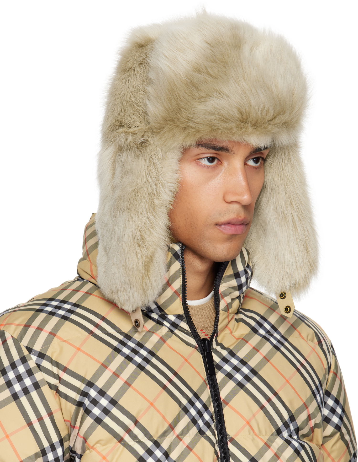 Klobúk Burberry Burberry Shearling Trapper Hat Béžová | 8114666, 1
