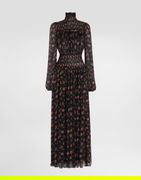 Dolce & Gabbana Floral-print Long Chiffon Dress