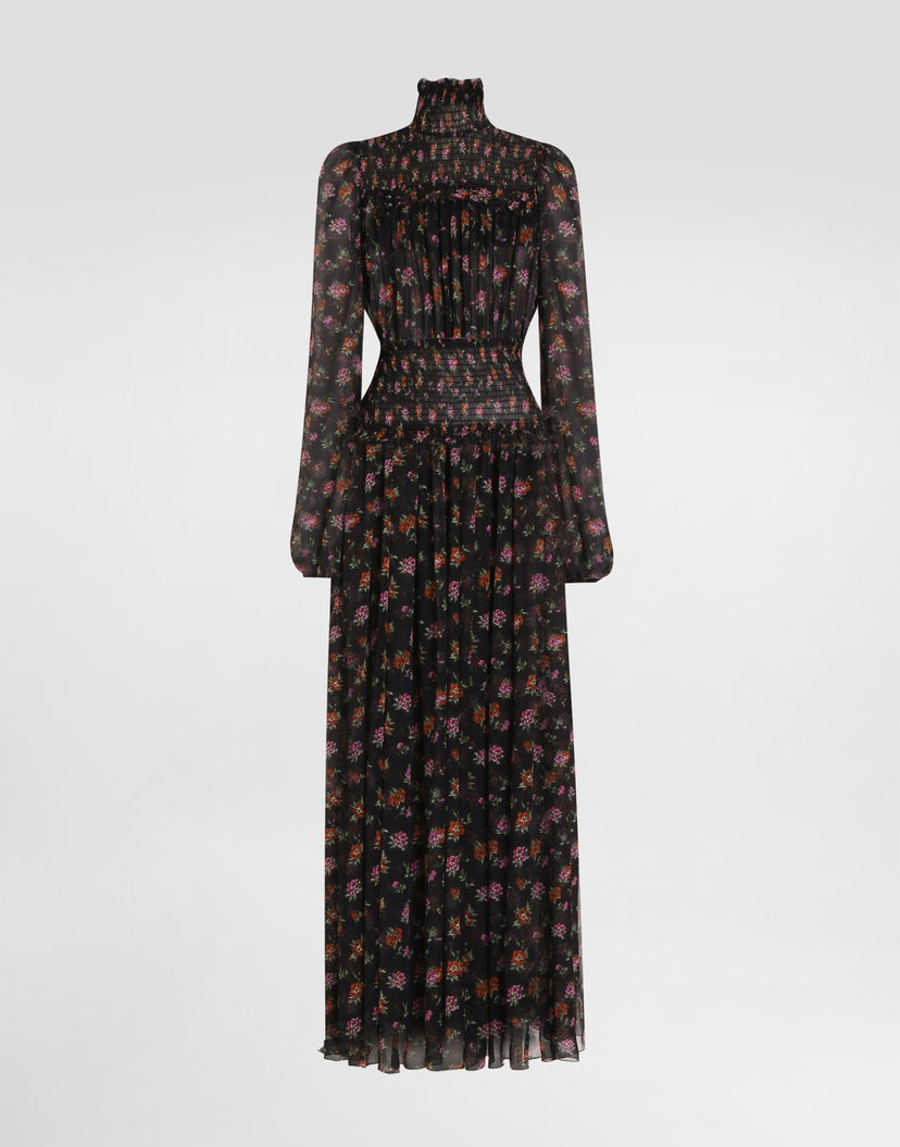 Šaty Dolce & Gabbana Dolce & Gabbana Floral-print Long Chiffon Dress Rôznofarebný | F6GADTIS10UHN5XS