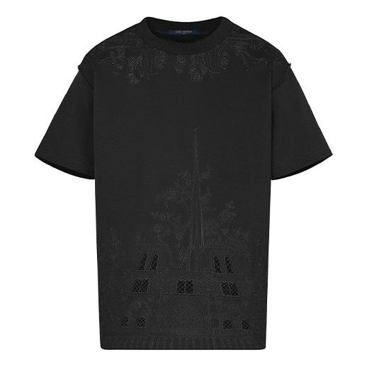 Tričko Louis Vuitton Embroidered Cotton T-Shirt Čierna | 1A7QH, 0
