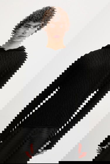 Sveter HELIOT EMIL Heliot Emil Lightweight Textured Hoodie Čierna | SS25.M.07.070.BLK01, 0