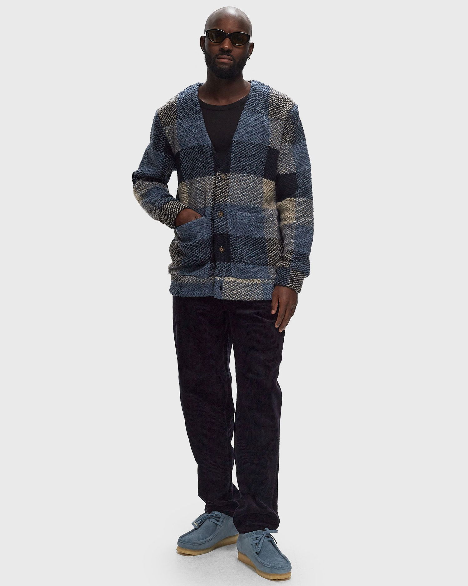 Sveter Portuguese Flannel Flannel Cardigan Modrá | AW24.073.BLUE, 1