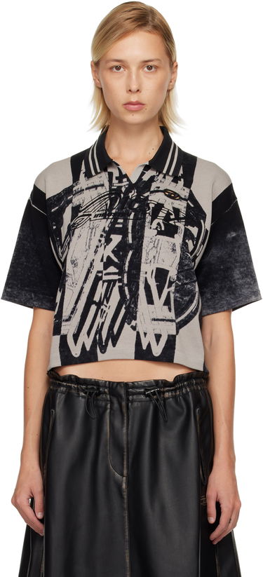 Polo tričko Diesel M-Oliba Cropped Short Sleeve Graphic Knit Polo Rôznofarebný | A19666 0NKCJ, 0