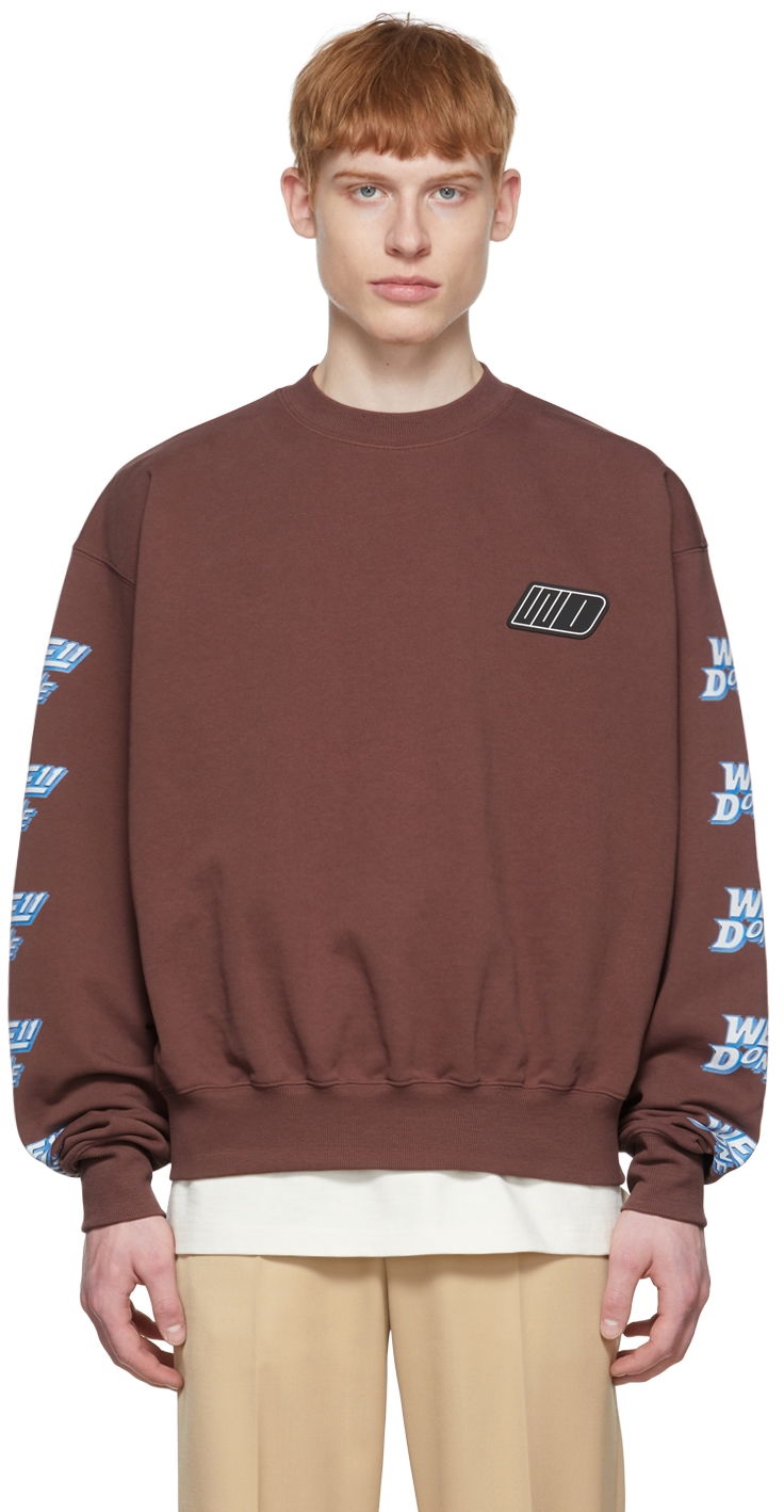 Mikina We11done We11done Cotton Graphic Sweatshirt Hnedá | WD-TS1-22-693-U-BR, 0