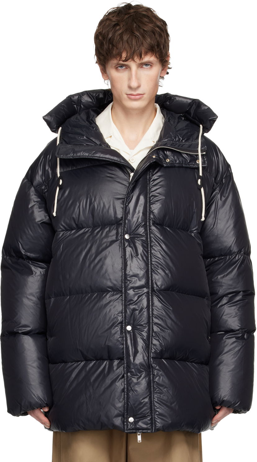 Prešívaná bunda Jil Sander Jil Sander Hooded Down Jacket Navy | J47AF0158_J70007