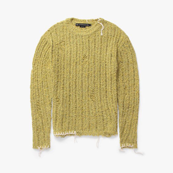 Sveter Andersson Bell Ollen Damaged Crewneck Sweater Žltá | ATB1017M-GREEN, 0