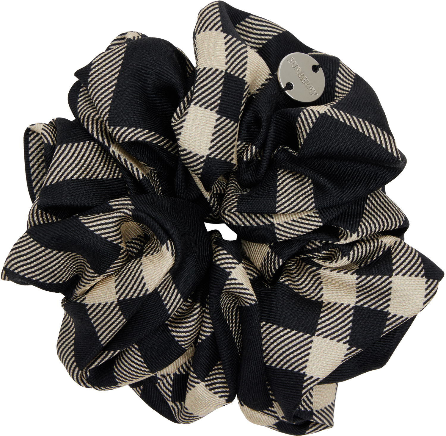 Šál Burberry Burberry Check Silk Scrunchie Čierna | 8110932, 0