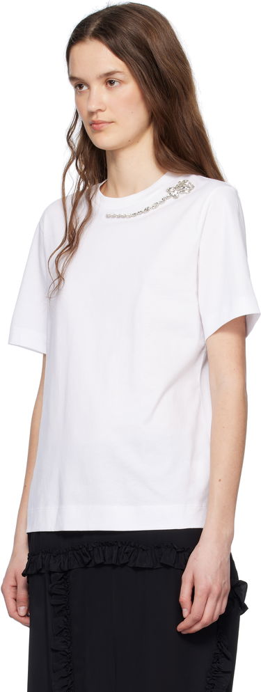 Tričko Simone Rocha Simone Rocha Embellished Flower T-Shirt Biela | 5342B 0553, 3