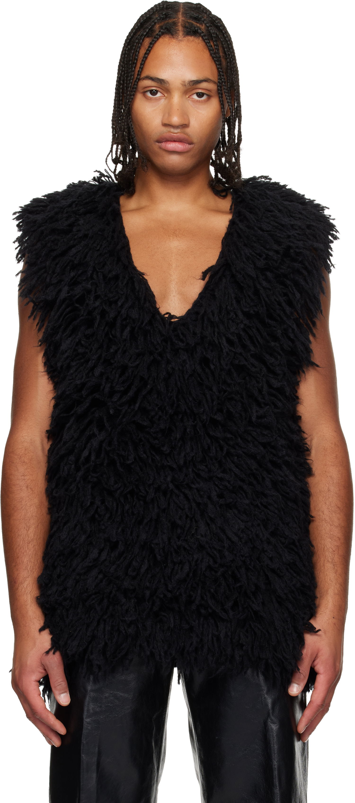 Vesta Dries Van Noten Dries Van Noten Shag-Knit Vest Čierna | 252-021227-2725, 0