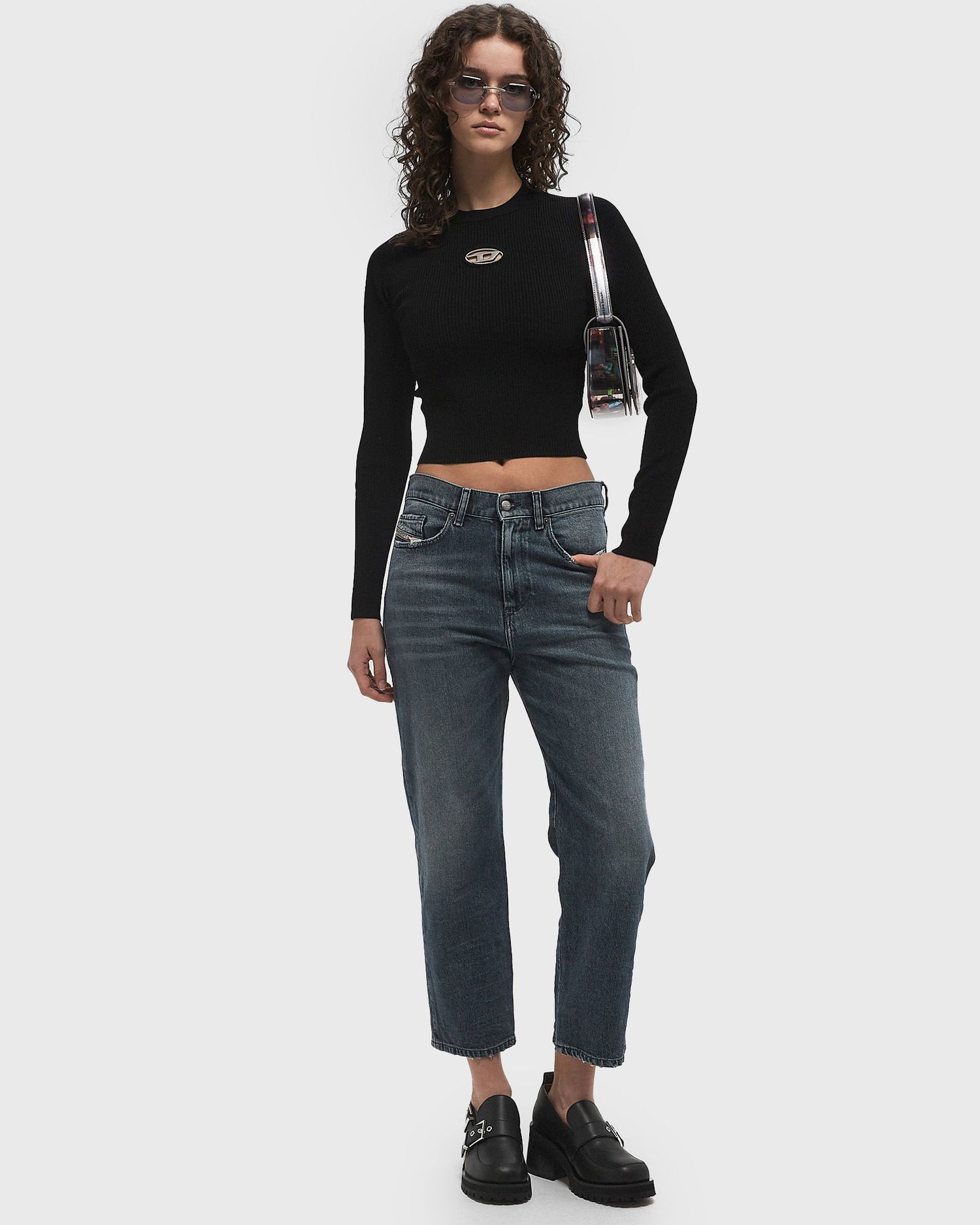 Sveter Diesel M-VALARI Ribbed Knit Top L Čierna | A15328-0DLAX-9XX, 1