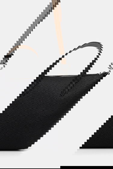 Tote bag Lacoste Pebbled Mini Tote Bag with Shoulder Strap Čierna | NF5126AA, 2